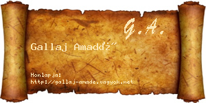Gallaj Amadé névjegykártya